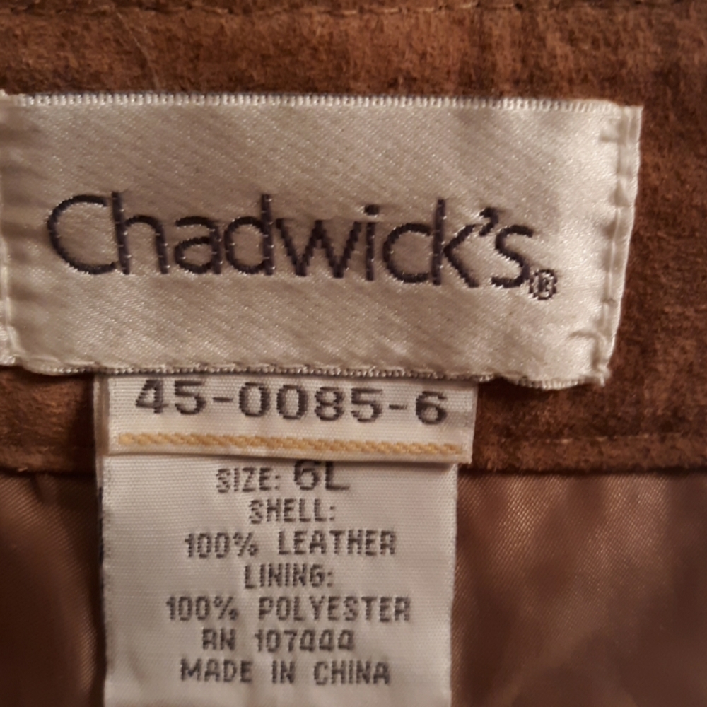 Chadwicks Suede Leather Pants. Size 6L. - Picture 5 of 7